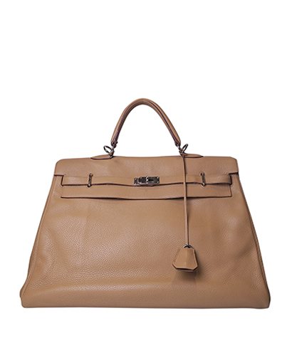 Travel Kelly 50 Taurillon Clemence Leather in Alezan, front view